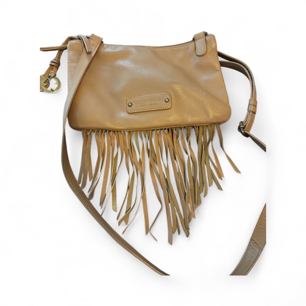 Lucky Brand Tan Crossbody Bag with Fringe